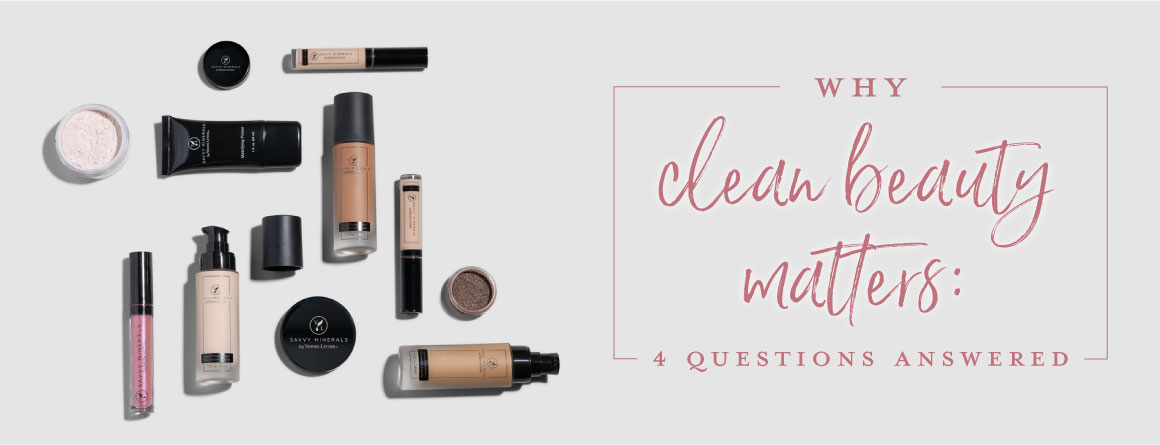 foundation, concealer, powder, and other makeup products arranged on a clean background