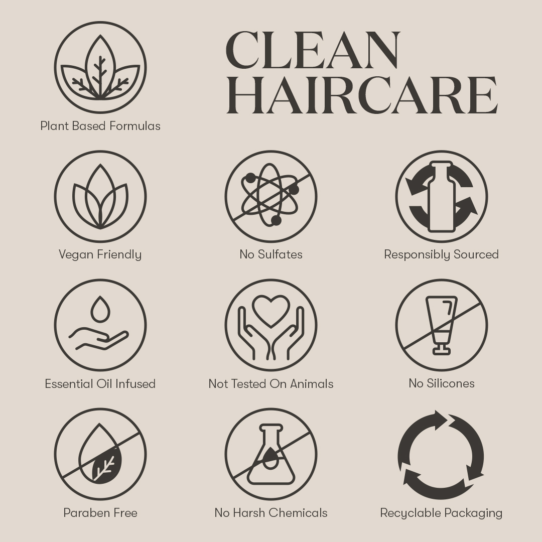 Clean haircare infographic - Young Living essential oils
