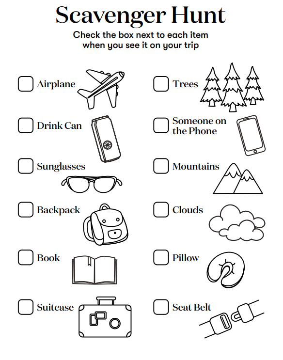 Activities for the family - Scavenger hunt: Airplane edition - Young Living Lavender Life Blog