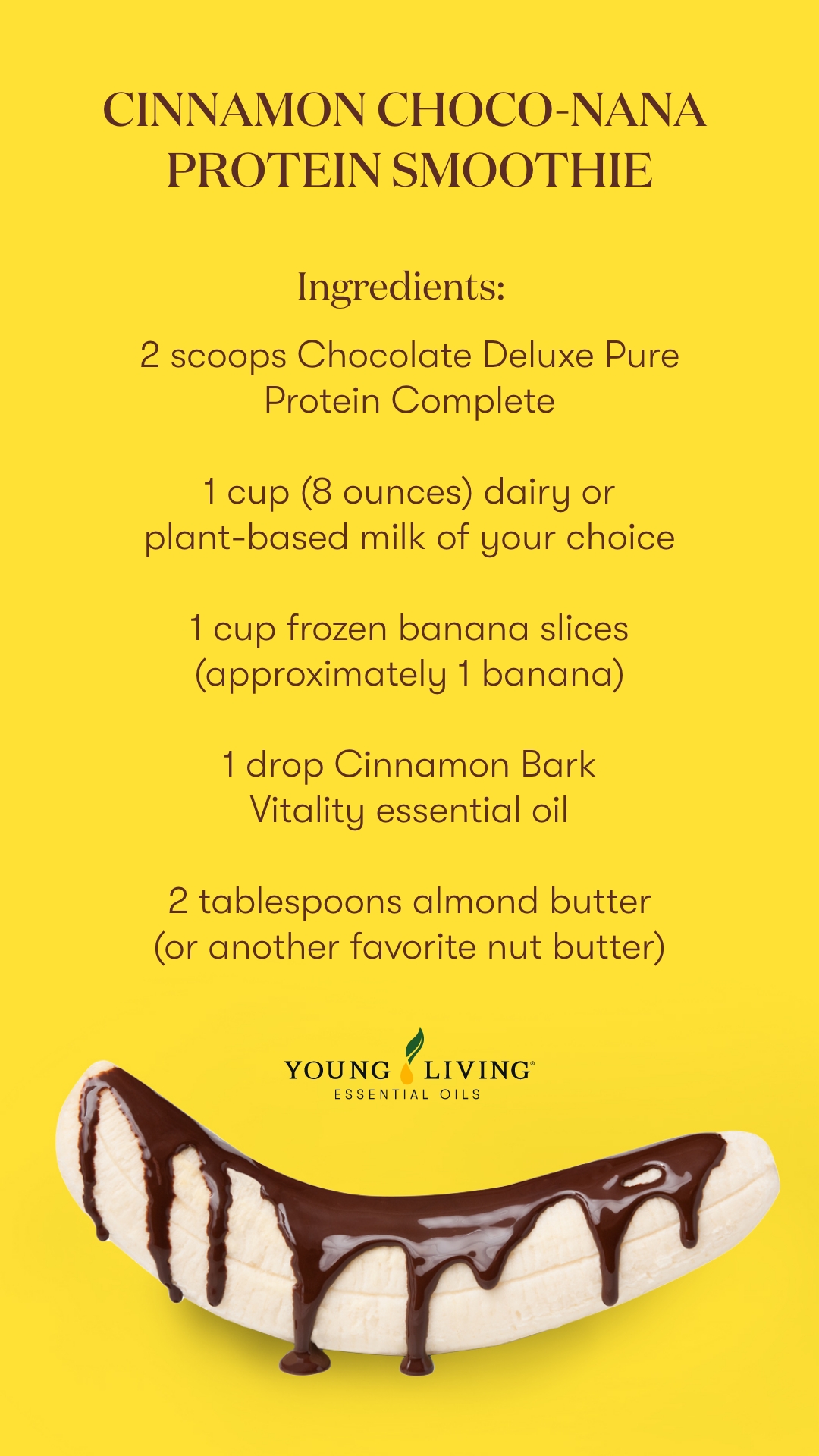 Cinnamon Choco-Nana protein smoothie - Young Living Lavender Life Blog 