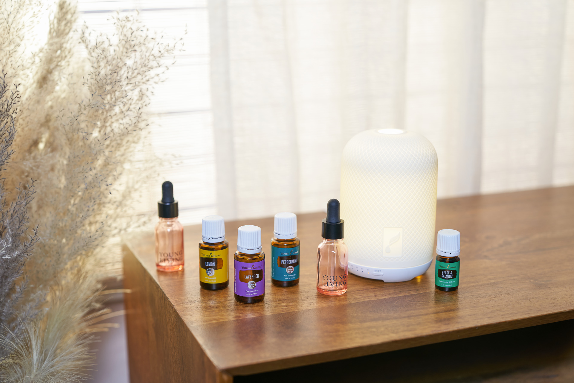 Essential oils on a desk