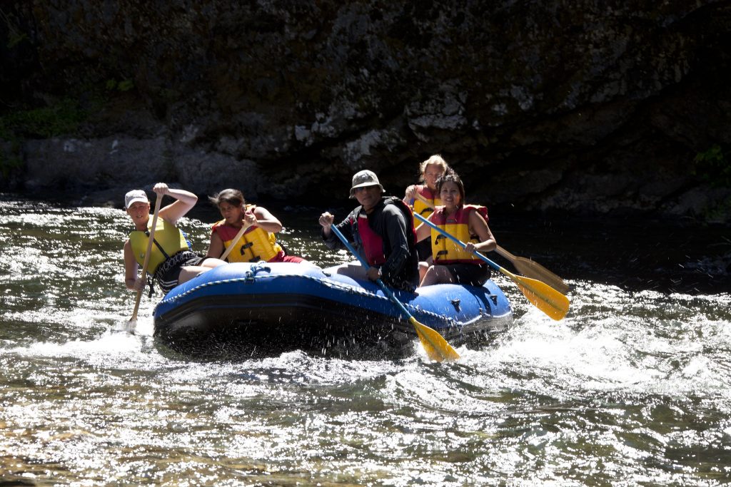 Young Living members river rafting