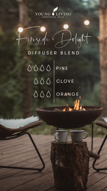 Fireside Delight diffuser blend 4 drops Pine 3 drops Clove 3 drops Orange