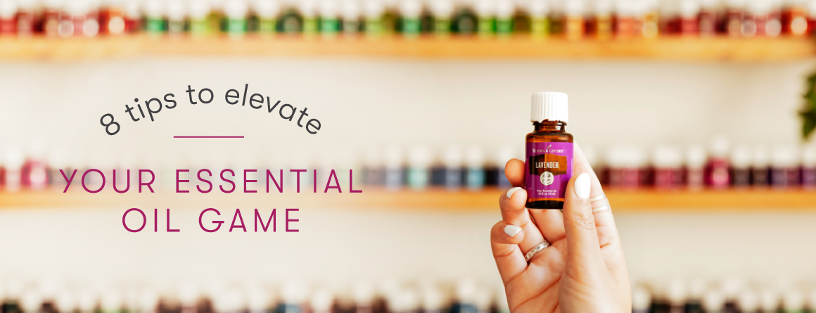 Young Living Essential Oils on shelves