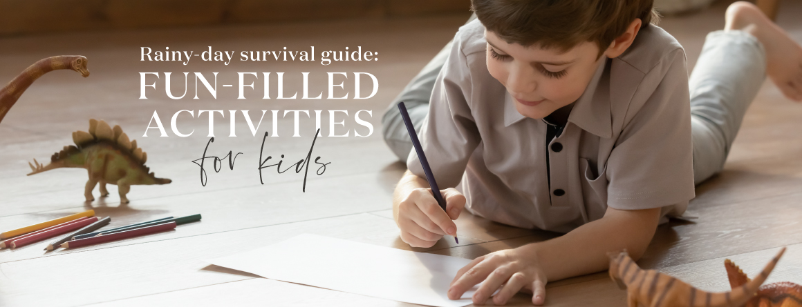 Rainy-day survival guide: Fun-filled activities for kids--Little boy coloring