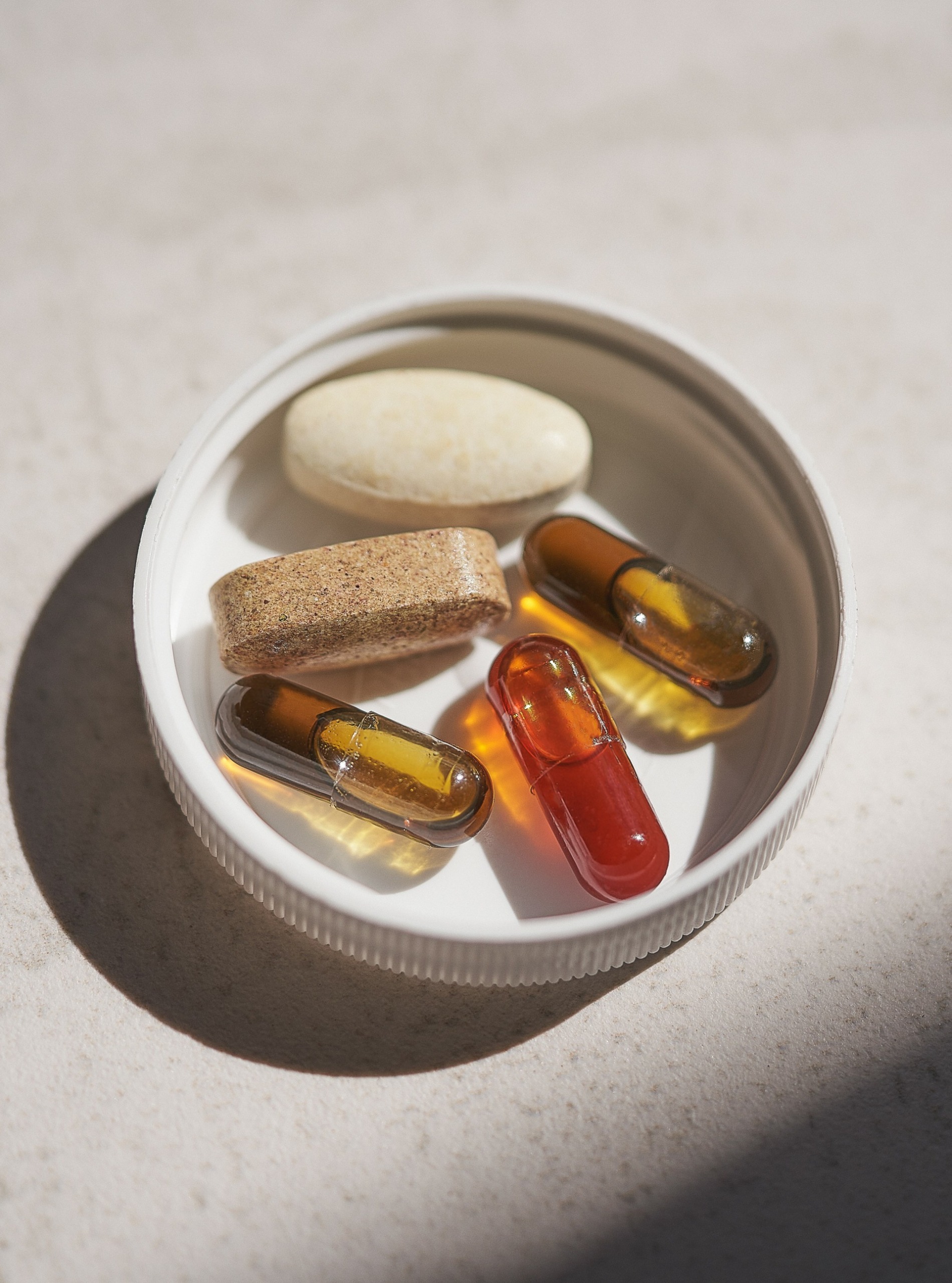 Supplements in a pill lid